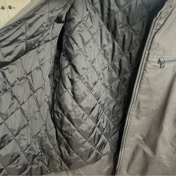 KUHL Kaffe Racer Jacket Charcoal Gray Quilted Full Zip Men L Outdoor Minimalist - Picture 8 of 12